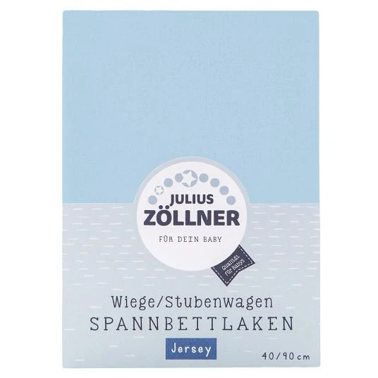Julius Zöllner Spannbetttuch für kleine Matratzen 40 x 90 cm - Hellblau 1 Julius Zöllner Spannbetttuch für kleine Matratzen 40 x 90 cm - Hellblau