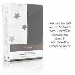 Wohnen & Schlafen Verkäufe -Wohnen & Schlafen Verkäufe laloona 2er pack spannbetttuch fur kinderbett 60 x 120 70 x 140 cm grau sterne 565990 d1