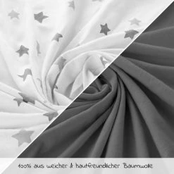 LaLoona 2er Pack Spannbetttuch für Kinderbett 60 x 120 / 70 x 140 cm - Grau Sterne -Wohnen & Schlafen Verkäufe laloona 2er pack spannbetttuch fur kinderbett 60 x 120 70 x 140 cm grau sterne 565990 d3
