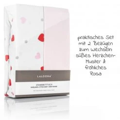 Wohnen & Schlafen Verkäufe -Wohnen & Schlafen Verkäufe laloona 2er pack spannbetttuch fur kinderbett 60 x 120 70 x 140 cm rosa herzen 565992 d1