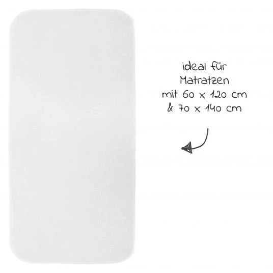 LaLoona 2er Pack Spannbetttuch für Kinderbett 60 x 120 / 70 x 140 cm - Weiß Hellblau 3 LaLoona 2er Pack Spannbetttuch für Kinderbett 60 x 120 / 70 x 140 cm - Weiß Hellblau – Bild 3