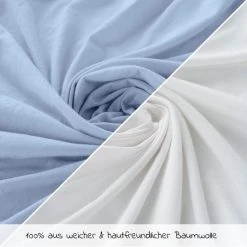 LaLoona 2er Pack Spannbetttuch für Kinderbett 60 x 120 / 70 x 140 cm - Weiß Hellblau 9 LaLoona 2er Pack Spannbetttuch für Kinderbett 60 x 120 / 70 x 140 cm - Weiß Hellblau -Wohnen & Schlafen Verkäufe laloona 2er pack spannbetttuch fur kinderbett 60 x 120 70 x 140 cm weiss hellblau 565980 d3