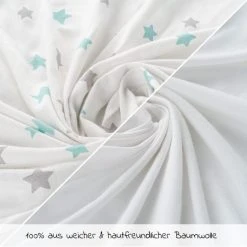 LaLoona 2er Pack Spannbetttuch für Kinderbett 60 x 120 / 70 x 140 cm - Weiß Sterne Grau Mint -Wohnen & Schlafen Verkäufe laloona 2er pack spannbettuch fur kinderbett 60 x 120 70 x 140 cm weiss sterne grau mint 565991 d3