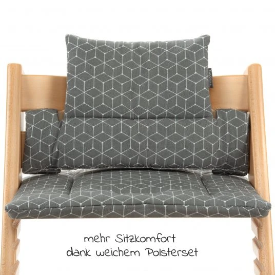 LaLoona Hochstuhl Sitzkissen für Stokke Tripp Trapp - Grau 2 LaLoona Hochstuhl Sitzkissen für Stokke Tripp Trapp - Grau – Bild 2