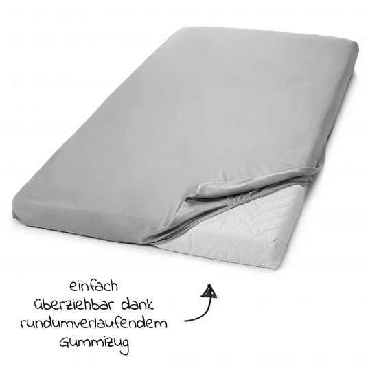 LaLoona Spannbettlaken 2er Pack für Matratzengröße 60x120 cm und 70x140 cm - Grau 4 LaLoona Spannbettlaken 2er Pack für Matratzengröße 60x120 cm und 70x140 cm - Grau – Bild 4