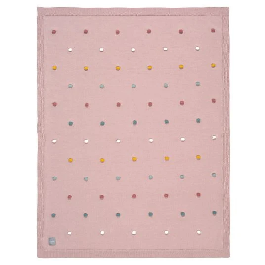 Lässig Strick-Kuscheldecke aus Bio-Baumwolle 80 x 110 cm - Dots - Dusky Pink 1 Lässig Strick-Kuscheldecke aus Bio-Baumwolle 80 x 110 cm - Dots - Dusky Pink