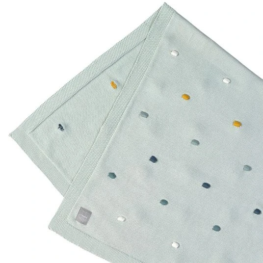 Lässig Strick-Kuscheldecke aus Bio-Baumwolle 80 x 110 cm - Dots - Light Mint 2 Lässig Strick-Kuscheldecke aus Bio-Baumwolle 80 x 110 cm - Dots - Light Mint – Bild 2