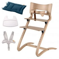 Leander Hochstuhl-Set 6-tlg. Classic inkl. Bügel, Tablett, Ledergurt, Sicherheitsgurt & Sitzkissen - Natur - Kollektion 2022