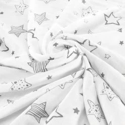 Makian Kuscheldecke Mull 4-lagig 120 x 120 cm - Crazy Stars - Grau Weiß -Wohnen & Schlafen Verkäufe makian kuscheldecke mull 4 lagig 120 x 120 cm crazy stars grau weiss kebst d4