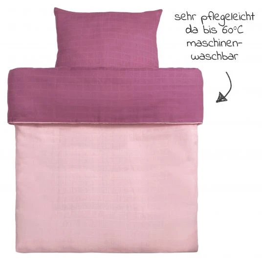 Makian Wende-Bettwäsche Mull 80 x 80 / 35 x 40 cm - Orchidee / Puder 4 Makian Wende-Bettwäsche Mull 80 x 80 / 35 x 40 cm - Orchidee / Puder – Bild 4