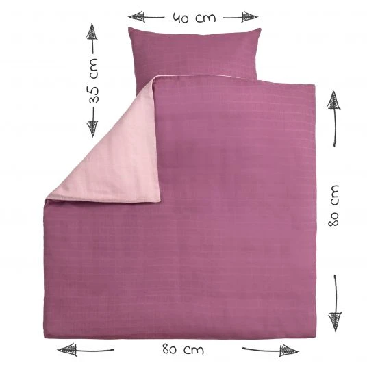 Makian Wende-Bettwäsche Mull 80 x 80 / 35 x 40 cm - Orchidee / Puder 5 Makian Wende-Bettwäsche Mull 80 x 80 / 35 x 40 cm - Orchidee / Puder – Bild 5
