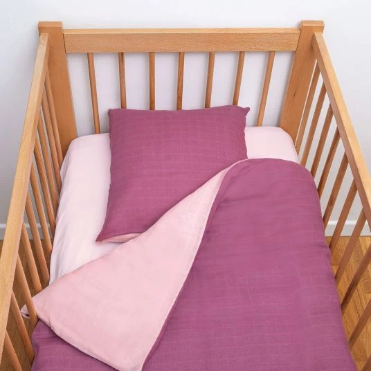 Makian Wende-Bettwäsche Mull 80 x 80 / 35 x 40 cm - Orchidee / Puder 6 Makian Wende-Bettwäsche Mull 80 x 80 / 35 x 40 cm - Orchidee / Puder – Bild 6