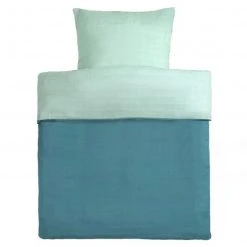 Makian Wende-Bettwäsche Mull 80 x 80 / 35 x 40 cm - Patina / Mint