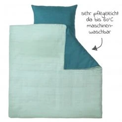 Makian Wende-Bettwäsche Mull 80 x 80 / 35 x 40 cm - Patina / Mint -Wohnen & Schlafen Verkäufe makian wende bettwasche mull 80 x 80 35 x 40 cm patina mint pppm d3