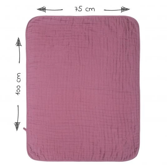 Makian Wende-Kuscheldecke / Babydecke Mull 4-lagig 70 x 100 cm - Orchidee Puder 5 Makian Wende-Kuscheldecke / Babydecke Mull 4-lagig 70 x 100 cm - Orchidee Puder – Bild 5