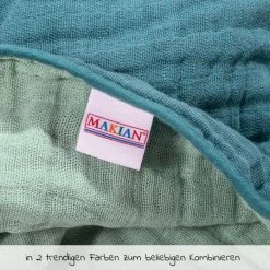 Makian Wende-Kuscheldecke / Babydecke Mull 4-lagig 70 x 100 cm - Patina Mint -Wohnen & Schlafen Verkäufe makian wende kuscheldecke babydecke mull 4 lagig 75 x 100 cm patina mint wkmpm d2