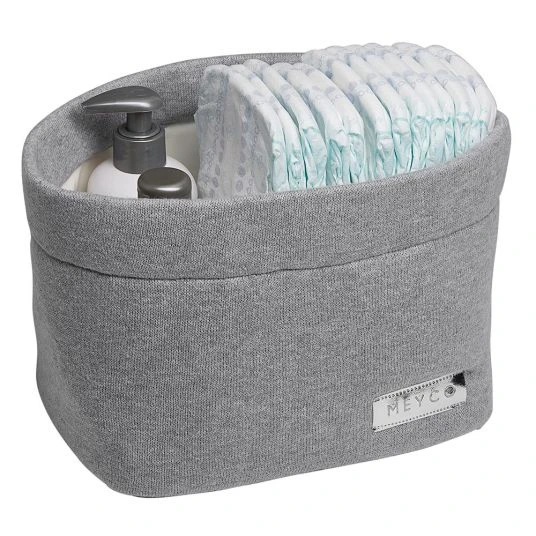Meyco Aufbewahrungskorb Medium - Knit Basic - Grau 2 Meyco Aufbewahrungskorb Medium - Knit Basic - Grau – Bild 2