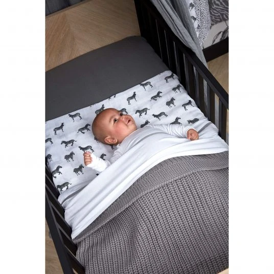 Meyco Baumwoll-Decke 75 x 100 cm - Patentstrick - Grey 3 Meyco Baumwoll-Decke 75 x 100 cm - Patentstrick - Grey – Bild 3