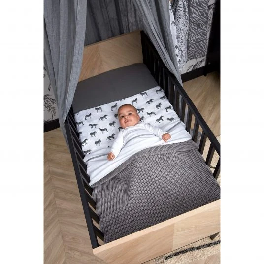 Meyco Baumwoll-Decke 75 x 100 cm - Patentstrick - Grey 4 Meyco Baumwoll-Decke 75 x 100 cm - Patentstrick - Grey – Bild 4