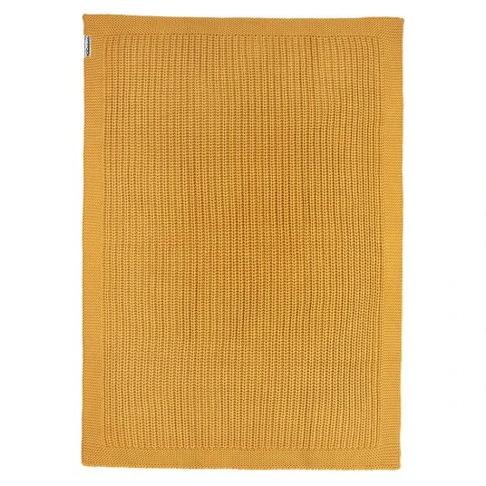 Meyco Baumwoll-Decke 75 x 100 cm - Patentstrick - Honey Gold 2 Meyco Baumwoll-Decke 75 x 100 cm - Patentstrick - Honey Gold – Bild 2