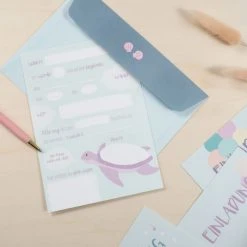Mintkind Einladungskarten Kindergeburtstag inkl. Briefumschläge - Meerjungfrau -Wohnen & Schlafen Verkäufe mintkind einladungskarten kindergeburtstag inkl briefumschlage meerjungfrau pke meerjungfrau d2