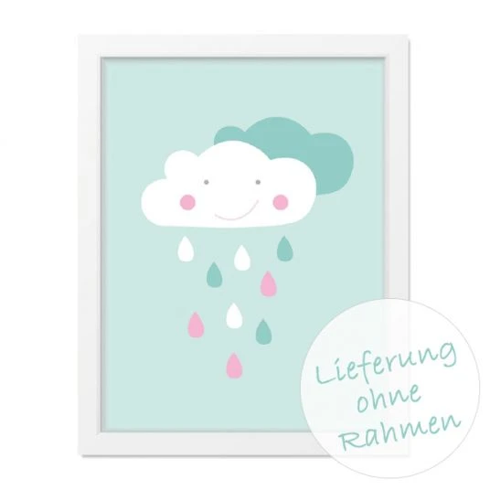 Mintkind Poster - Wolkenliebe Mint - A4 2 Mintkind Poster - Wolkenliebe Mint - A4 – Bild 2