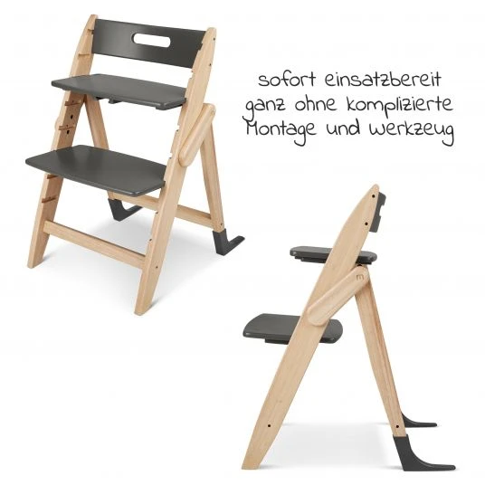 Moji Hochstuhl Yippy Tune - flach klappbar, mitwachsend, teillackiert - Stone 2 Moji Hochstuhl Yippy Tune - flach klappbar, mitwachsend, teillackiert - Stone – Bild 2