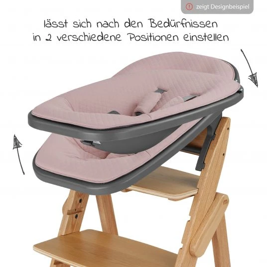 Moji Neugeborenenaufsatz inkl. Bezug, Matratze, Gurtsystem für Yippy Hochstuhl - Rose Gold 5 Moji Neugeborenenaufsatz inkl. Bezug, Matratze, Gurtsystem für Yippy Hochstuhl - Rose Gold – Bild 5