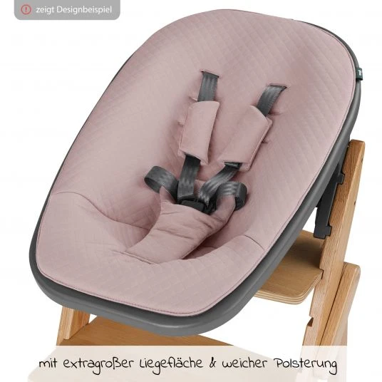 Moji Neugeborenenaufsatz inkl. Bezug, Matratze, Gurtsystem für Yippy Hochstuhl - Rose Gold 6 Moji Neugeborenenaufsatz inkl. Bezug, Matratze, Gurtsystem für Yippy Hochstuhl - Rose Gold – Bild 6