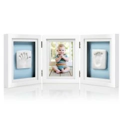 Pearhead Rahmen für Foto & 2 Abdrücke - Desk Frame - Weiß