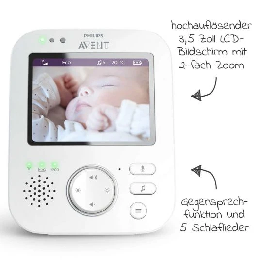 Philips Avent Video-Babyphone mit Kamera - digital 3,5 Zoll - SCD845/26 2 Philips Avent Video-Babyphone mit Kamera - digital 3,5 Zoll - SCD845/26 – Bild 2