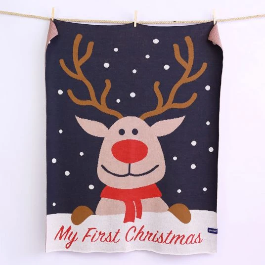 Quschel Babydecke / Kuscheldecke Roys erstes Weihnachten aus reiner Bio-Baumwolle 80 x 100 2 Quschel Babydecke / Kuscheldecke Roys erstes Weihnachten aus reiner Bio-Baumwolle 80 x 100 – Bild 2