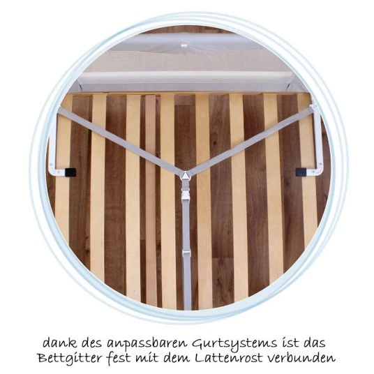 Reer Bettschutzgitter By My Side 100 cm - Weiß Grau 6 Reer Bettschutzgitter By My Side 100 cm - Weiß Grau – Bild 6