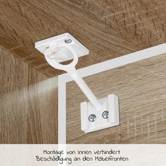 Reer Schubladen- & Schranksicherung 3er Pack mit Montagehilfe - Weiß 3 Reer Schubladen- & Schranksicherung 3er Pack mit Montagehilfe - Weiß – Bild 3