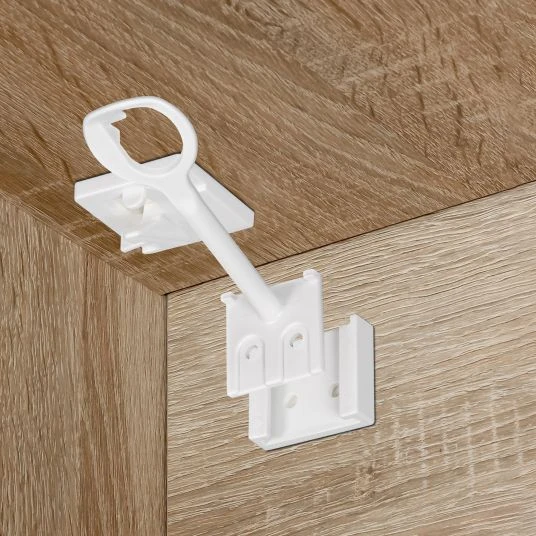 Reer Schubladen- & Schranksicherung 8er Pack mit Montagehilfe - Weiß 5 Reer Schubladen- & Schranksicherung 8er Pack mit Montagehilfe - Weiß – Bild 5