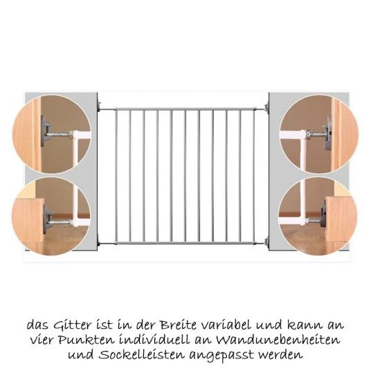 Reer Schutzgitter zum Schrauben Basic Simple Lock 68 - 106 cm - Metall 2 Reer Schutzgitter zum Schrauben Basic Simple Lock 68 - 106 cm - Metall – Bild 2