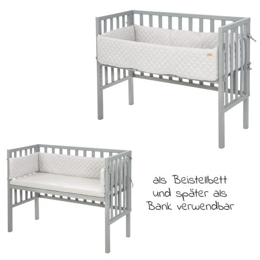 Roba 2in1 Beistellbett, Bank & Matratze & Nestchen Roba Style - Silbergrau - Taupe 2 Roba 2in1 Beistellbett, Bank & Matratze & Nestchen Roba Style - Silbergrau - Taupe – Bild 2