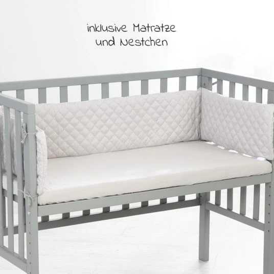 Roba 2in1 Beistellbett, Bank & Matratze & Nestchen Roba Style - Silbergrau - Taupe 5 Roba 2in1 Beistellbett, Bank & Matratze & Nestchen Roba Style - Silbergrau - Taupe – Bild 5