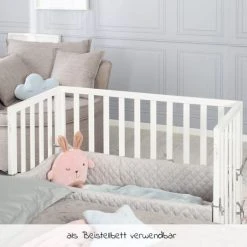 Roba 2in1 Beistellbett, Bank & Matratze & Nestchen Roba Style - Silbergrau - Weiß -Wohnen & Schlafen Verkäufe roba 2in1 beistellbett bank matratze nestchen roba style silbergrau weiss 8970 we 8v230 d2