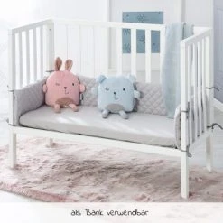 Roba 2in1 Beistellbett, Bank & Matratze & Nestchen Roba Style - Silbergrau - Weiß -Wohnen & Schlafen Verkäufe roba 2in1 beistellbett bank matratze nestchen roba style silbergrau weiss 8970 we 8v230 d3