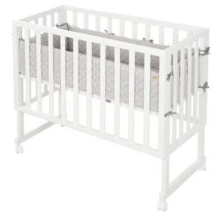 Roba 3in1 Stubenbett, Beistellbett, Bank & Matratze & Nestchen Roba Style - Silbergrau - Weiß