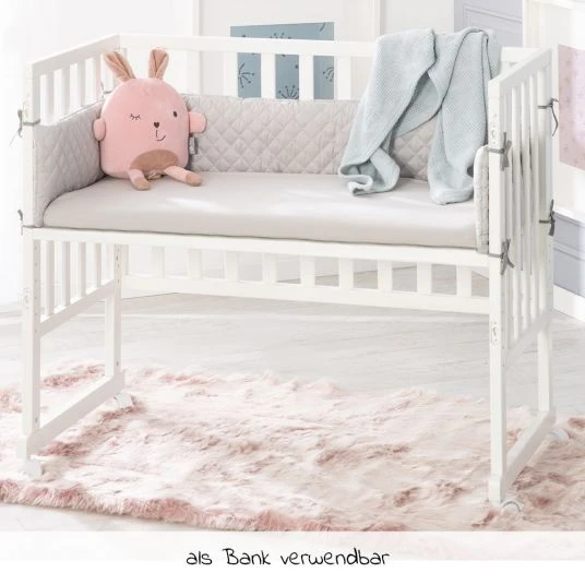 Roba 3in1 Stubenbett, Beistellbett, Bank & Matratze & Nestchen Roba Style - Silbergrau - Weiß 6 Roba 3in1 Stubenbett, Beistellbett, Bank & Matratze & Nestchen Roba Style - Silbergrau - Weiß – Bild 6