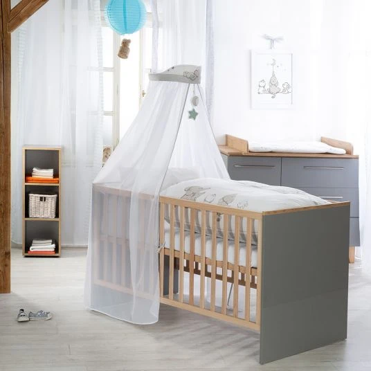 Roba 4-tlg. Bettwäsche-Set Decke 100 x 135 cm, Kissen 40 x 60 cm, Nestchen, Himmel - Sternenzauber - Weiß 2 Roba 4-tlg. Bettwäsche-Set Decke 100 x 135 cm, Kissen 40 x 60 cm, Nestchen, Himmel - Sternenzauber - Weiß – Bild 2