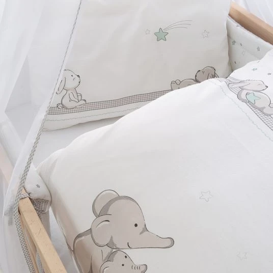 Roba 4-tlg. Bettwäsche-Set Decke 100 x 135 cm, Kissen 40 x 60 cm, Nestchen, Himmel - Sternenzauber - Weiß 5 Roba 4-tlg. Bettwäsche-Set Decke 100 x 135 cm, Kissen 40 x 60 cm, Nestchen, Himmel - Sternenzauber - Weiß – Bild 5