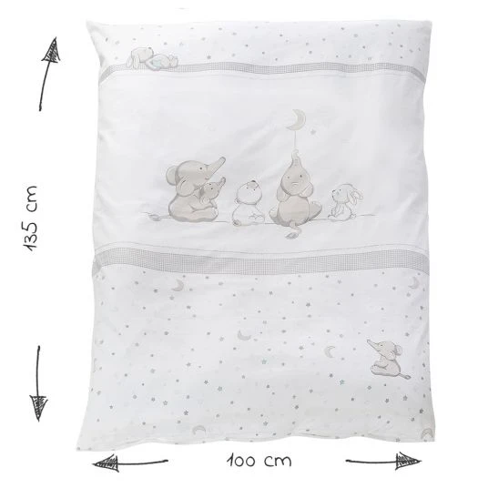 Roba 4-tlg. Bettwäsche-Set Decke 100 x 135 cm, Kissen 40 x 60 cm, Nestchen, Himmel - Sternenzauber - Weiß 6 Roba 4-tlg. Bettwäsche-Set Decke 100 x 135 cm, Kissen 40 x 60 cm, Nestchen, Himmel - Sternenzauber - Weiß – Bild 6