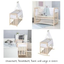 Wohnen & Schlafen Verkäufe -Wohnen & Schlafen Verkäufe roba 4in1 stubenbett beistellbett wiege und bank textile ausstattung liebhabar natur 289154 nas105 d1