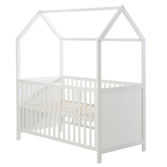 Roba Babybett und Kinderbett in Hausoptik 70 x 140 cm - Weiß 1 Roba Babybett und Kinderbett in Hausoptik 70 x 140 cm - Weiß