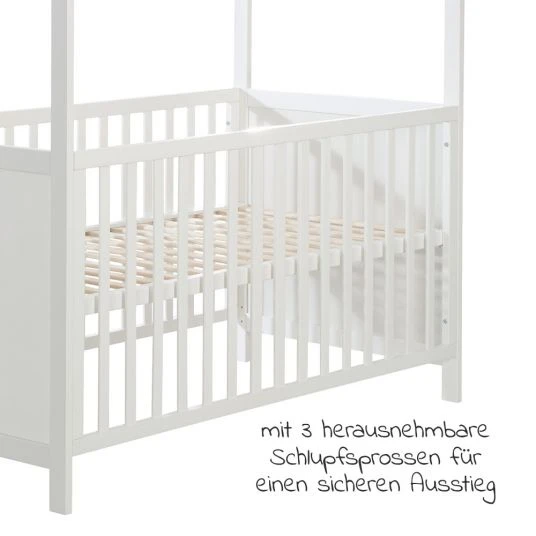 Roba Babybett und Kinderbett in Hausoptik 70 x 140 cm - Weiß 4 Roba Babybett und Kinderbett in Hausoptik 70 x 140 cm - Weiß – Bild 4