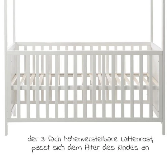 Roba Babybett und Kinderbett in Hausoptik 70 x 140 cm - Weiß 5 Roba Babybett und Kinderbett in Hausoptik 70 x 140 cm - Weiß – Bild 5