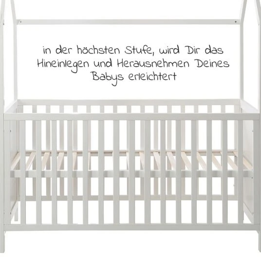 Roba Babybett und Kinderbett in Hausoptik 70 x 140 cm - Weiß 6 Roba Babybett und Kinderbett in Hausoptik 70 x 140 cm - Weiß – Bild 6